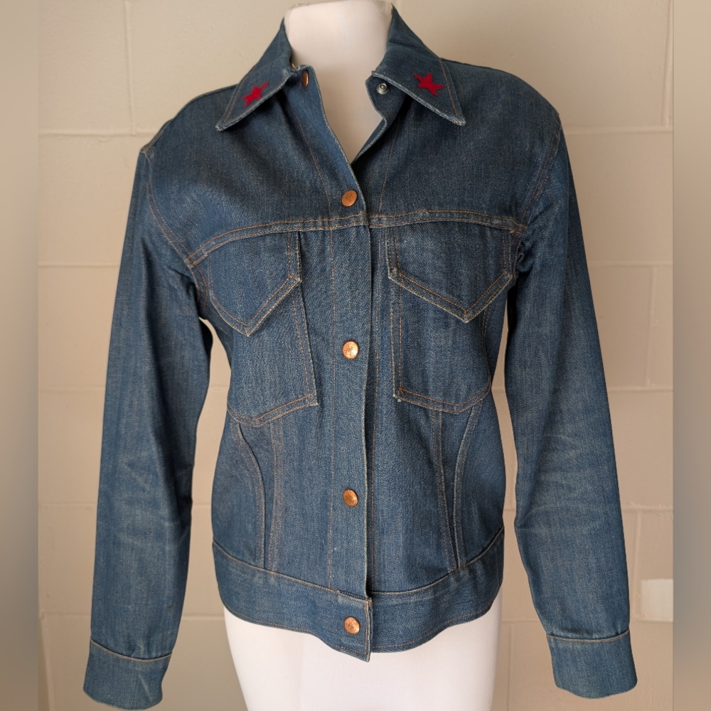 Vintage Revolution Denim Jean Jacket with Patches